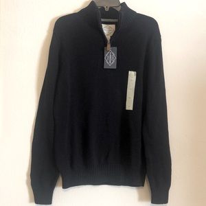 St John’s Bay  Quarter Zip Mens Mock Neck Long Sleeve Pullover Sweater